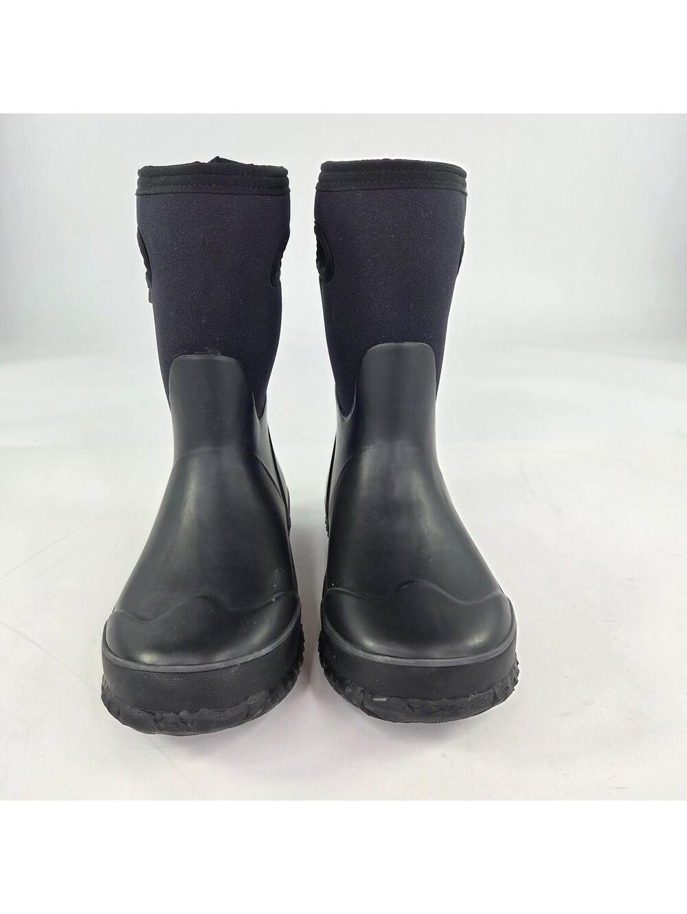 Bogs Grasp Kids Waterproof Boot US 2 Youth Insulated Black Rain Boots - Picture 2 of 10